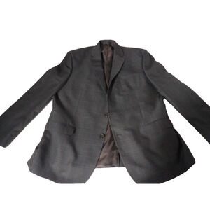Ralph Lauren Mens Blazer 46R Dark Gray Plaid Glenn Sport Coat Suit Jacket